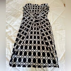 Liz Claiborne Oval Print Short Sleeve Dress, Size M |